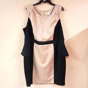 Bisou Bisou Black&Tan Sleeveless Dress Size 24W